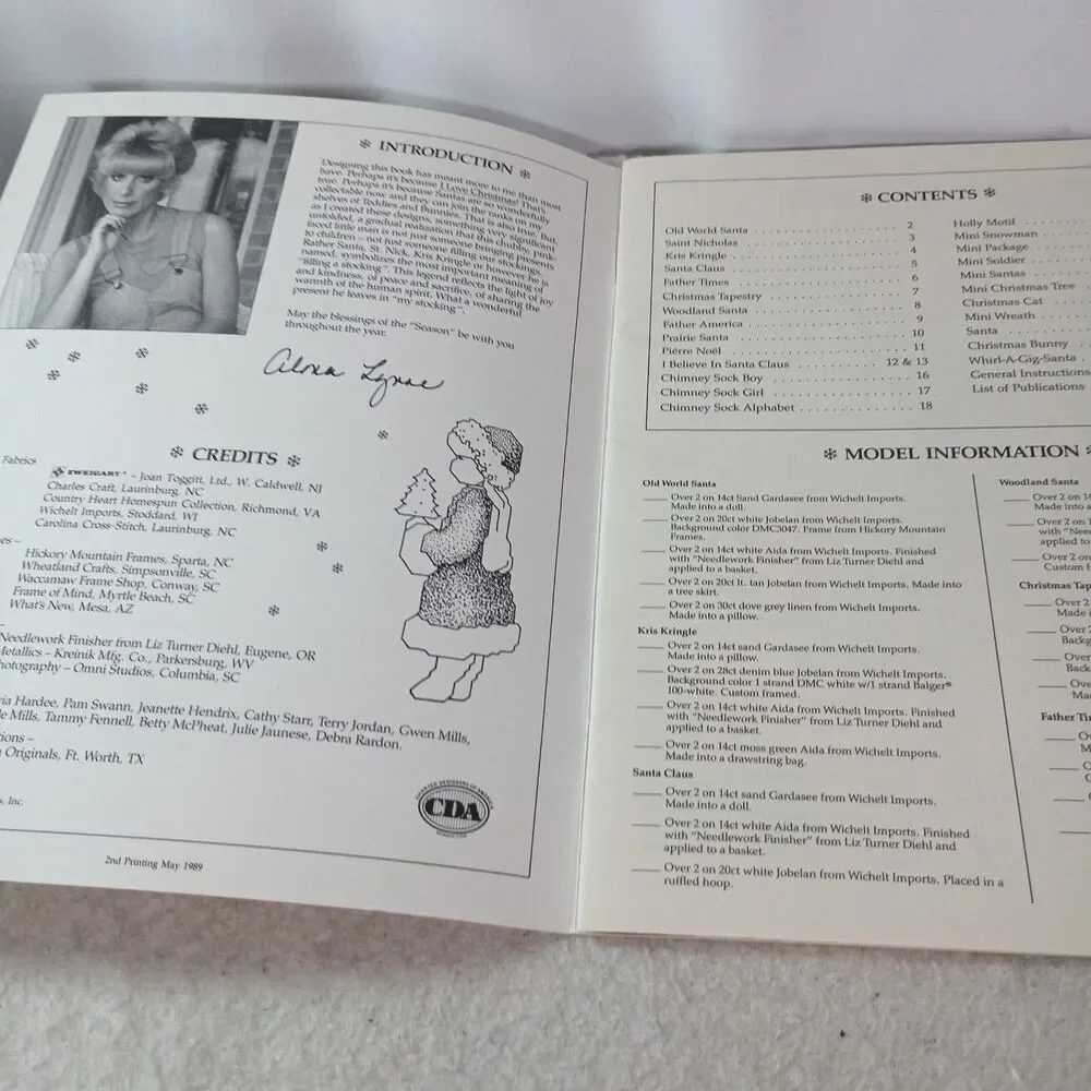 Vintage Alma Lynne Down Santa Claus Lane Cross Stitch Pattern Book Christmas1989